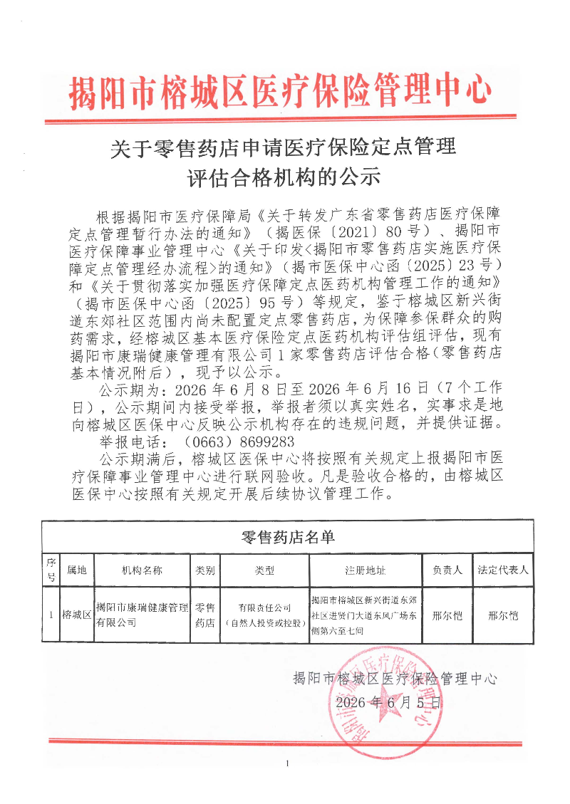 关于零售药店申请医疗保险定点管理评估合格机构的公示.jpg